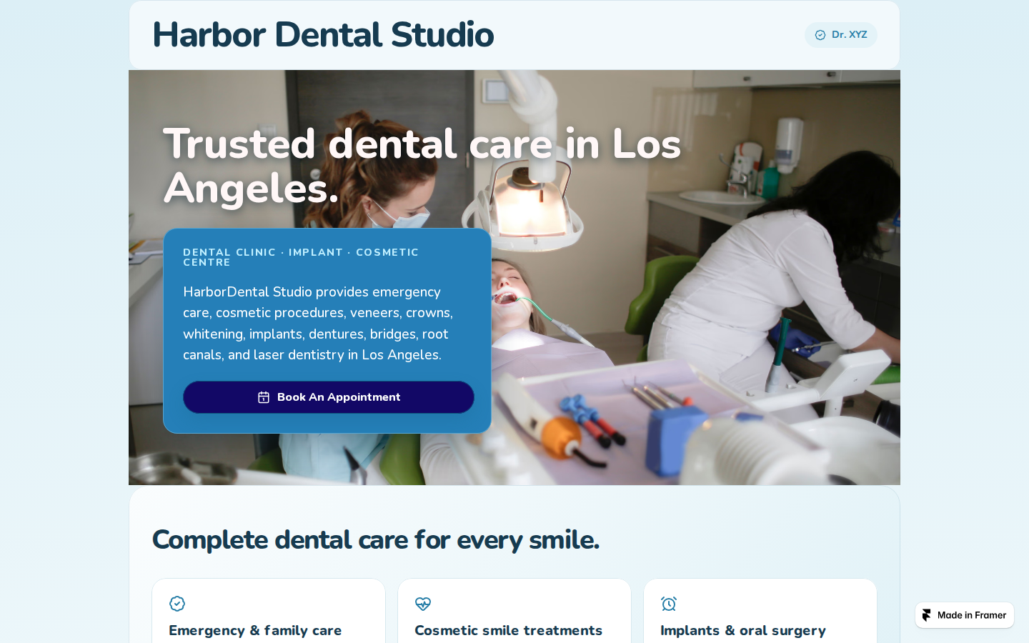 Harbor tooth Clinic template preview