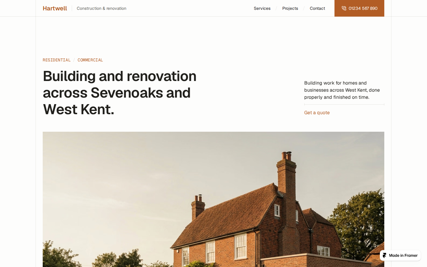 Hartwell Builders template preview