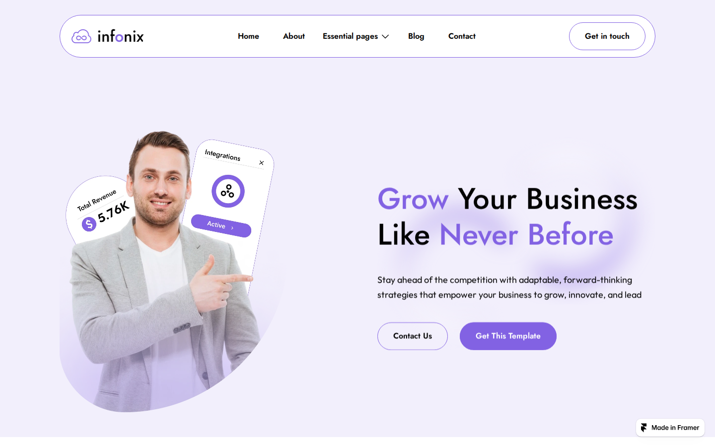 Infonix template preview