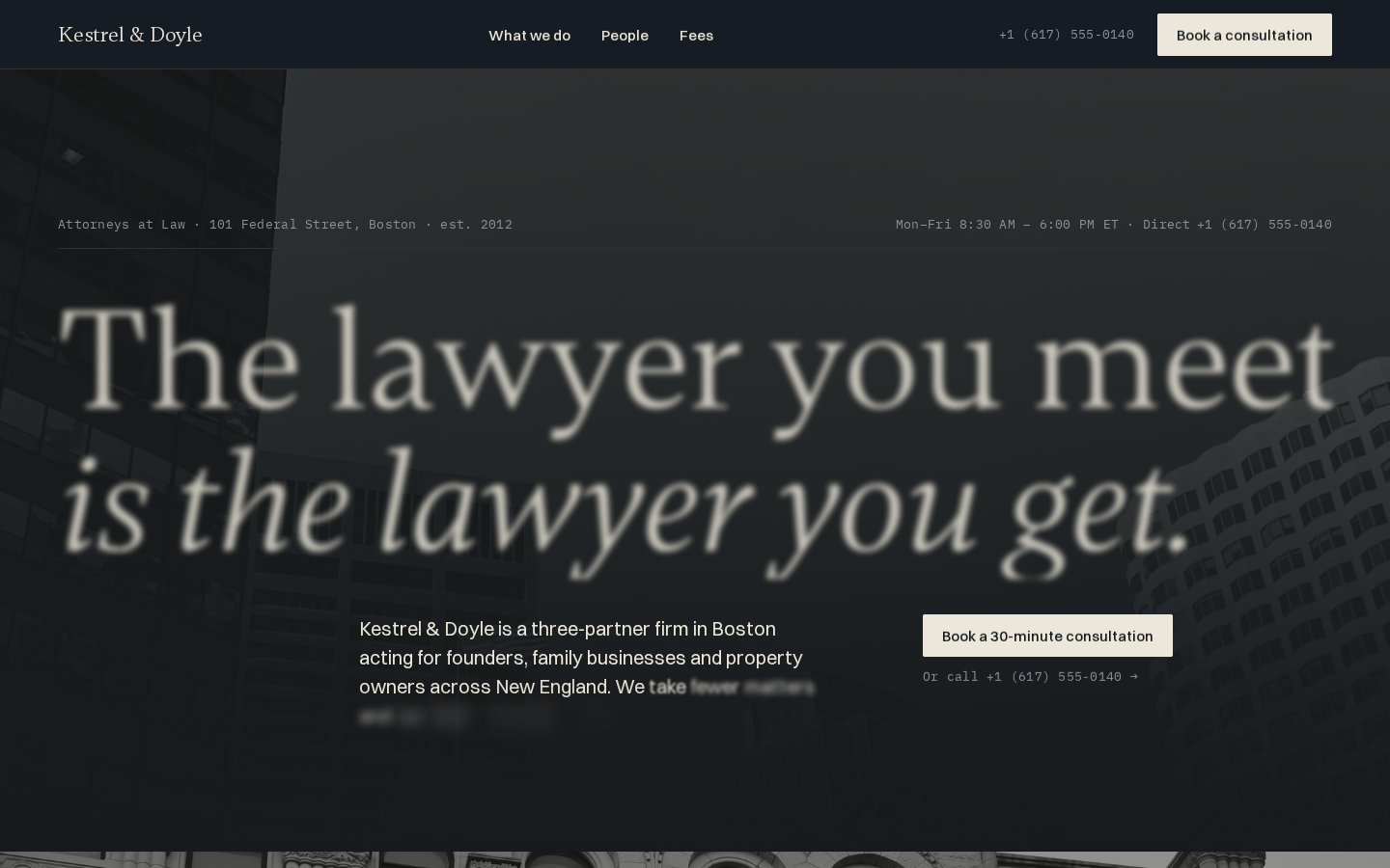 Kestrel Law template preview