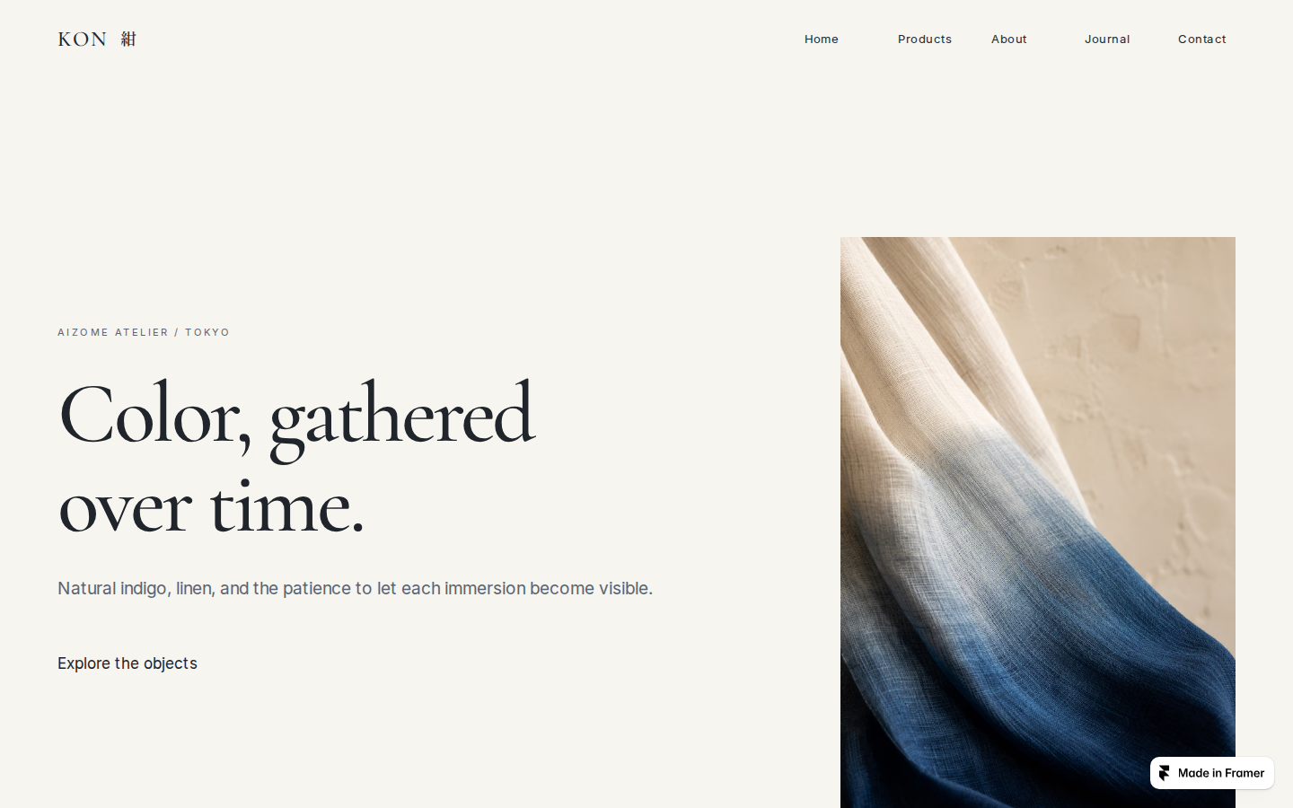 KON Indigo Atelier template preview