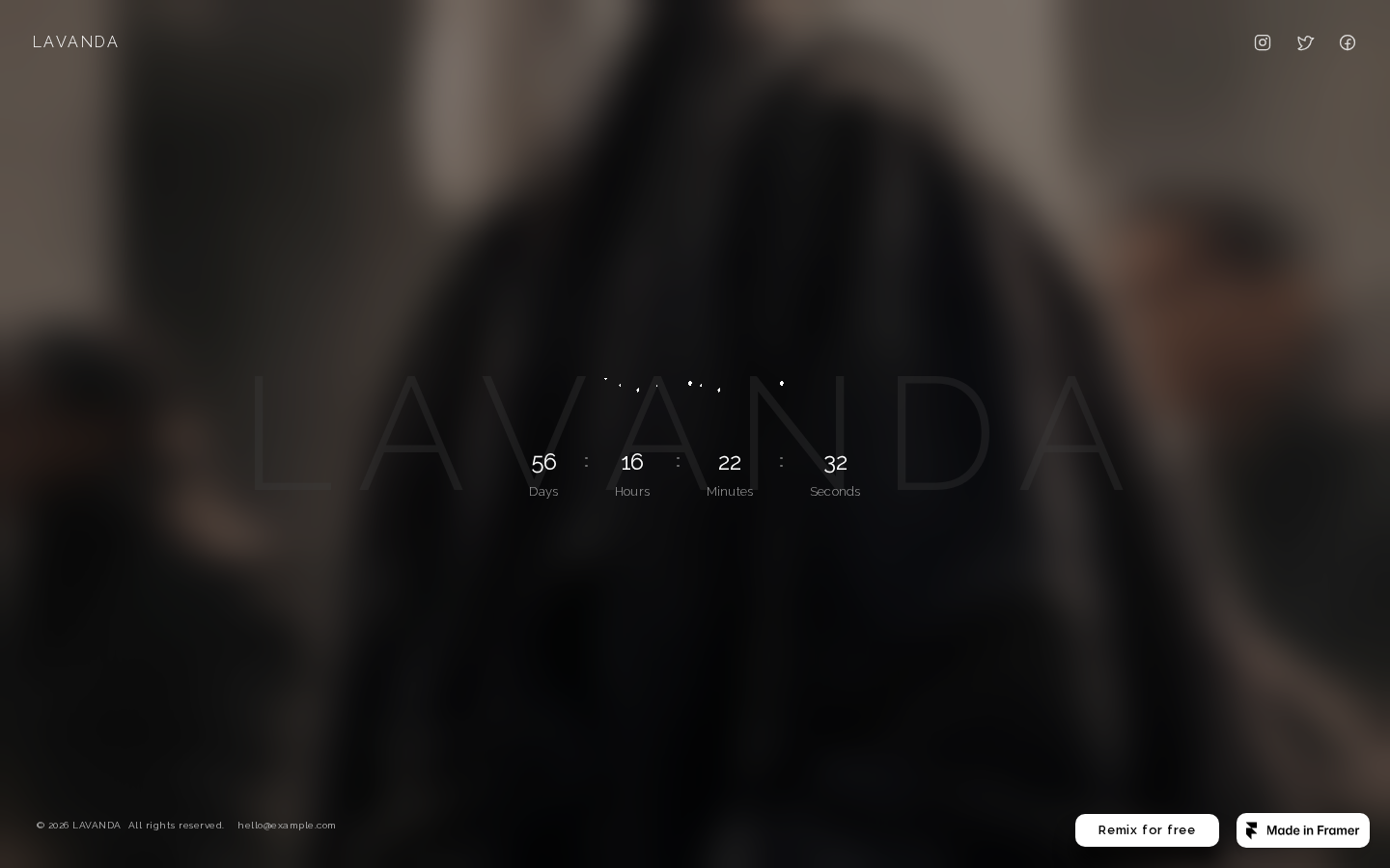 LAVANDA LANDING template preview