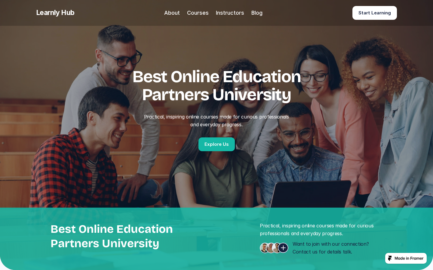Learnly Hub template preview