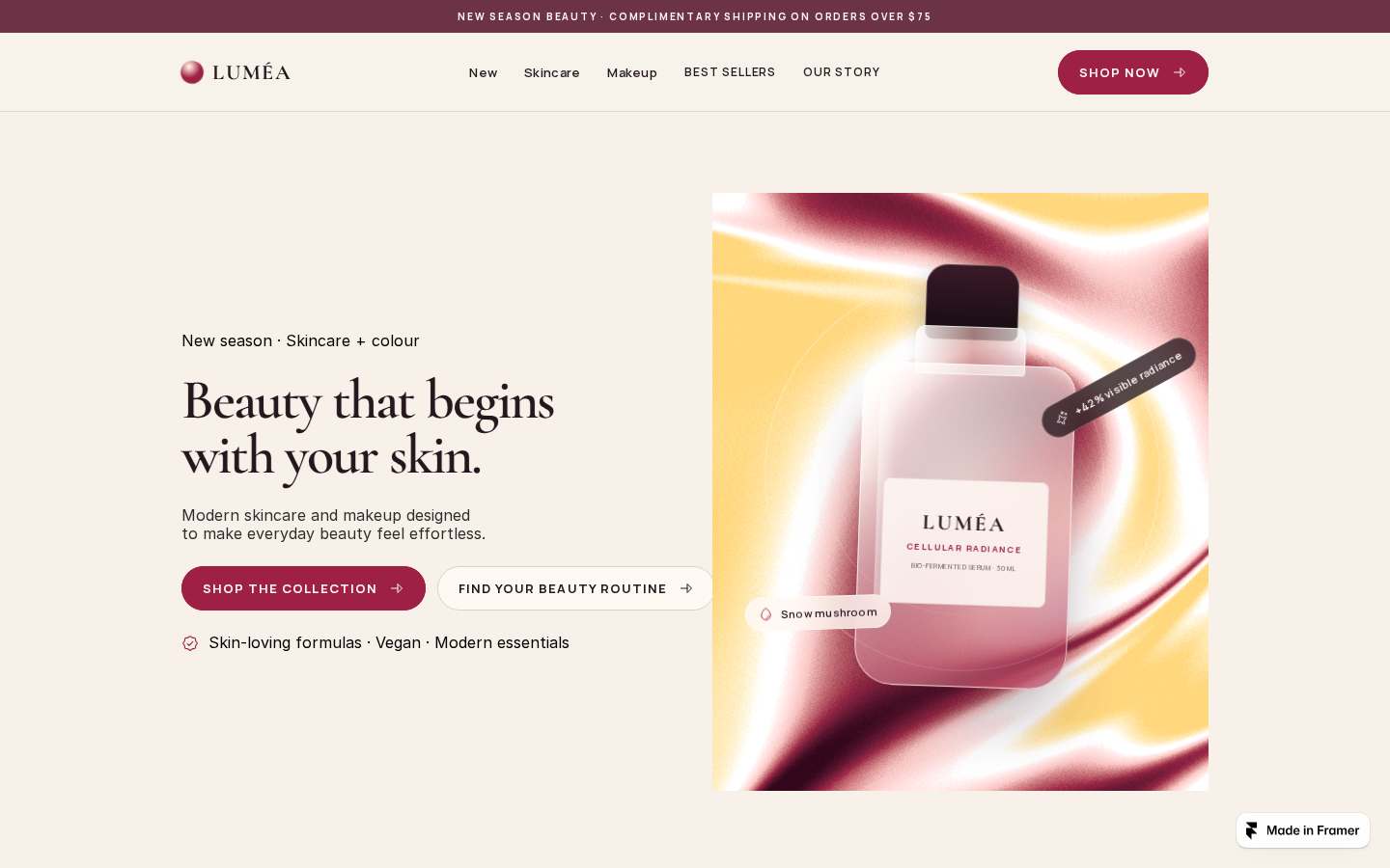 LUMÉA Cosmetics template preview