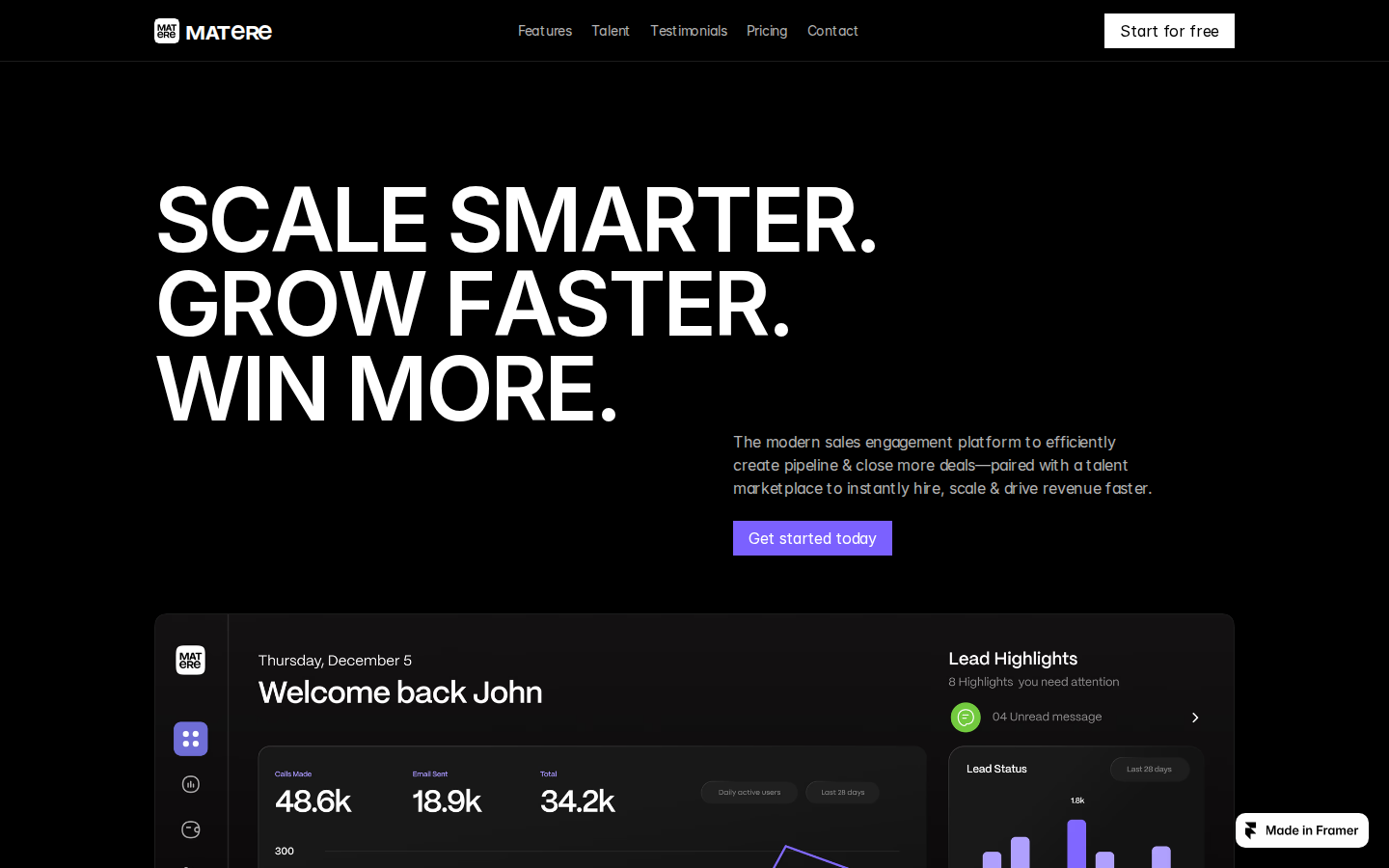 Matere template preview