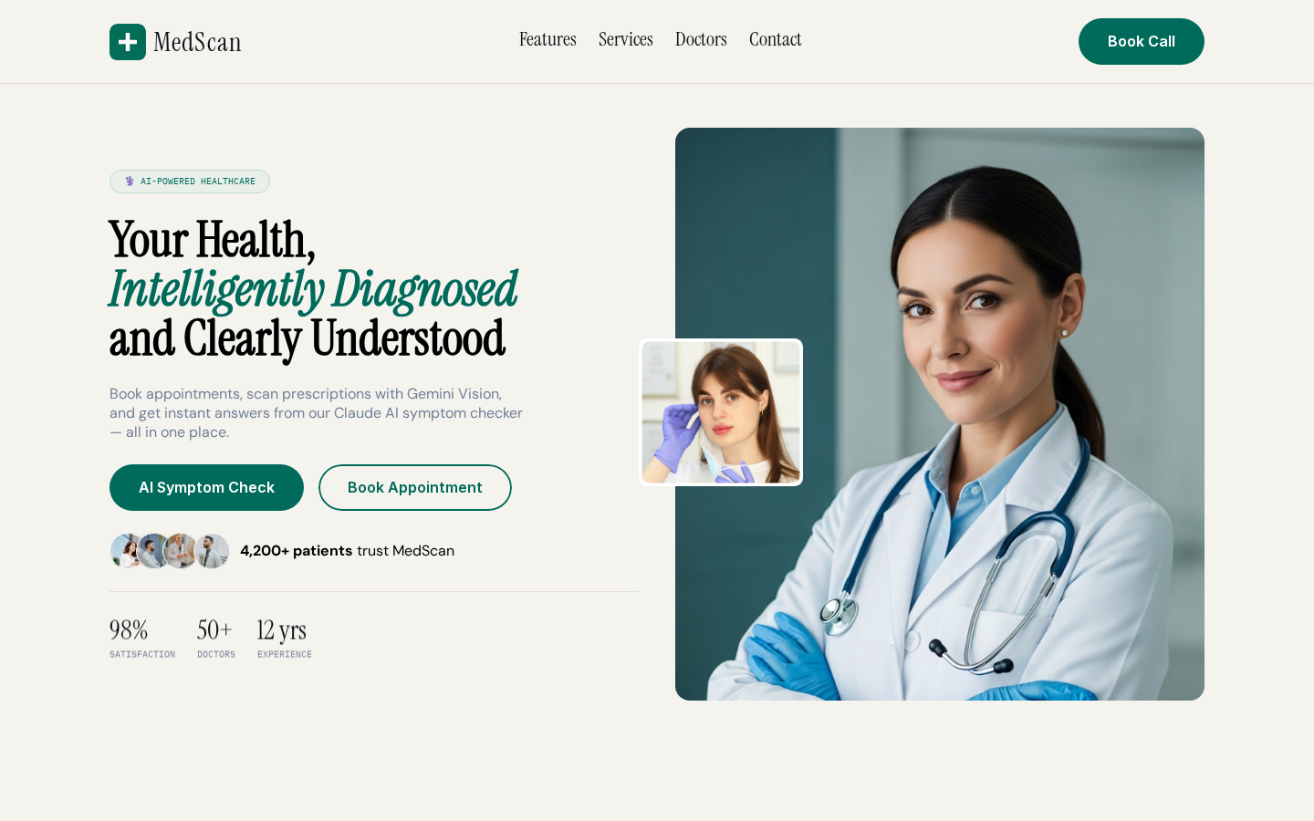MedScan Care Hub template preview