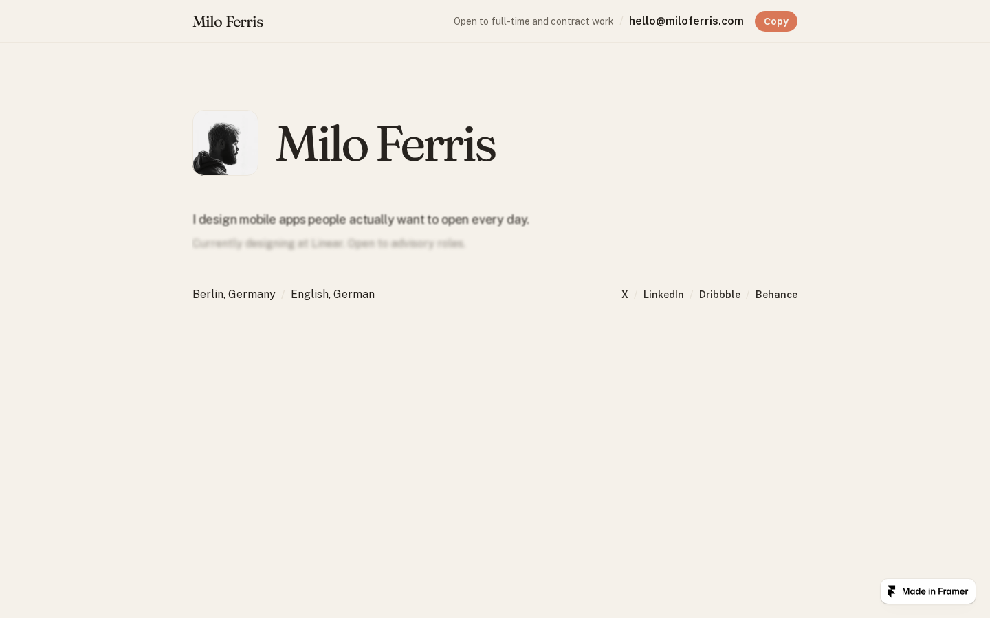Milo Ferris template preview