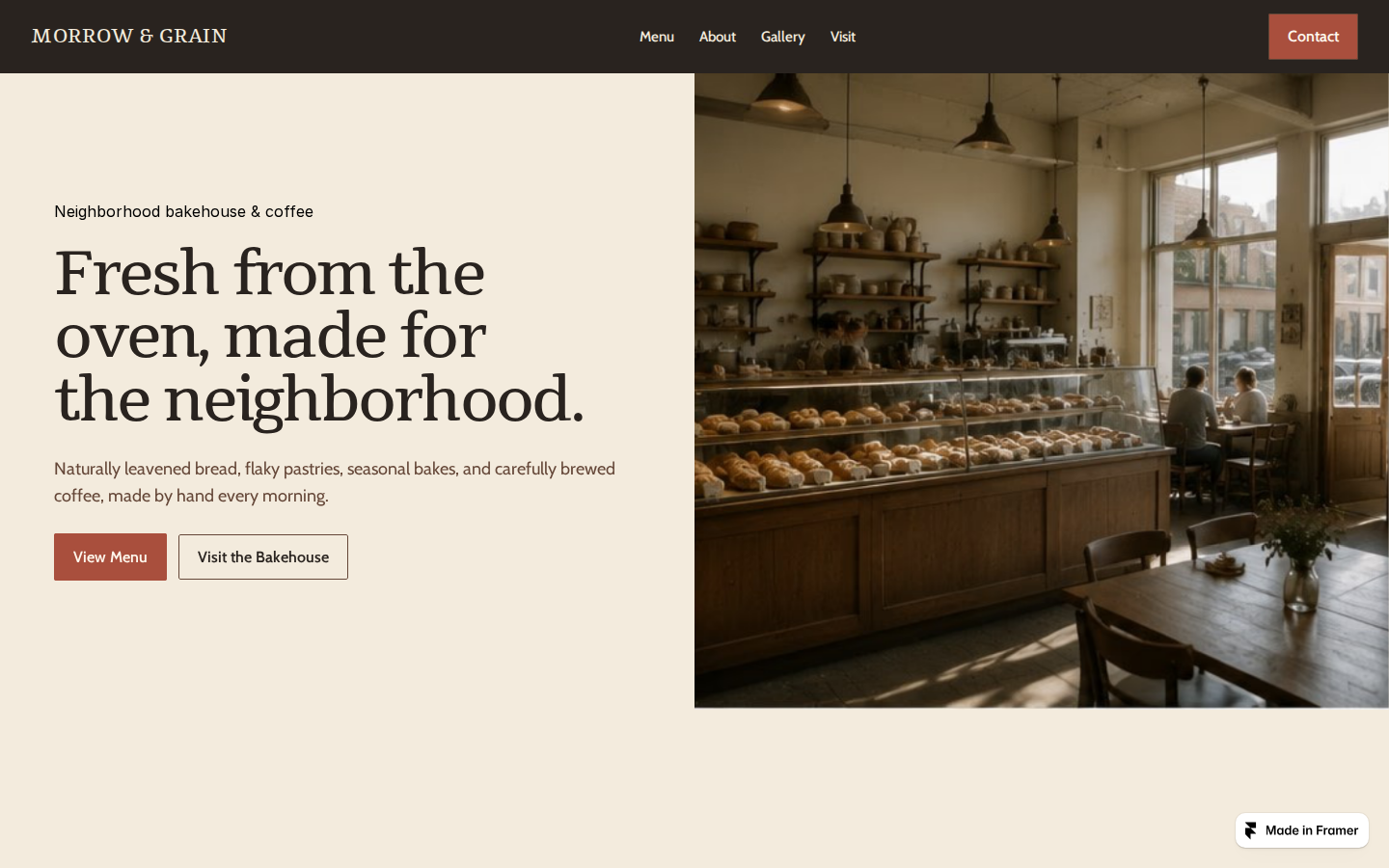 Morrow & Grain template preview