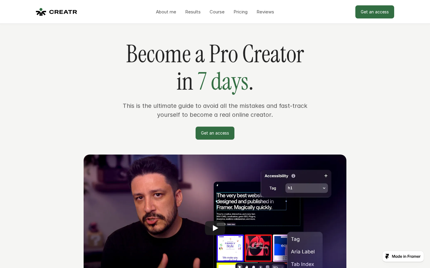Online Creator template preview