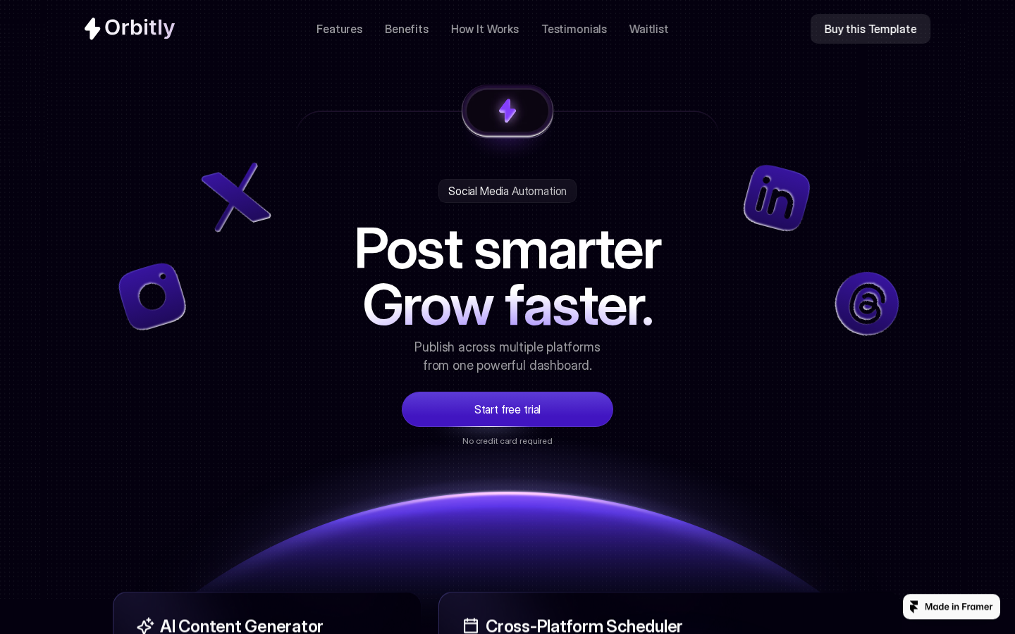 Orbitly template preview