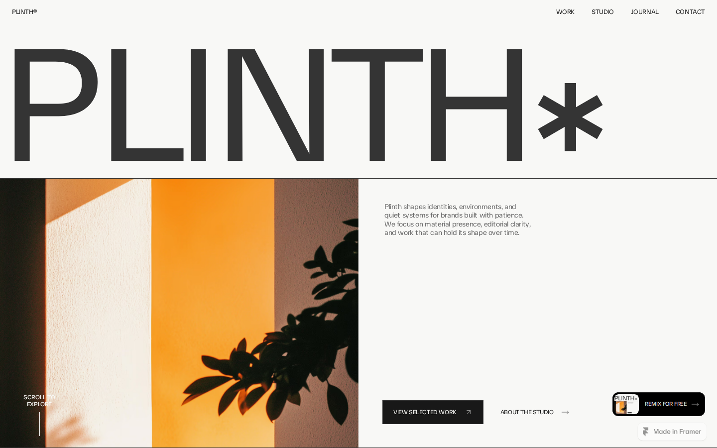 Plinth Studio template preview
