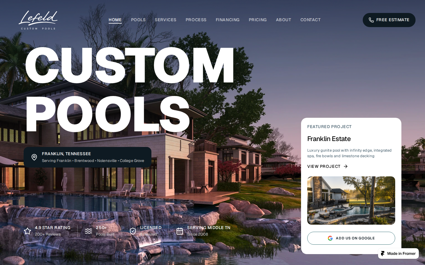 Pool Builder template preview