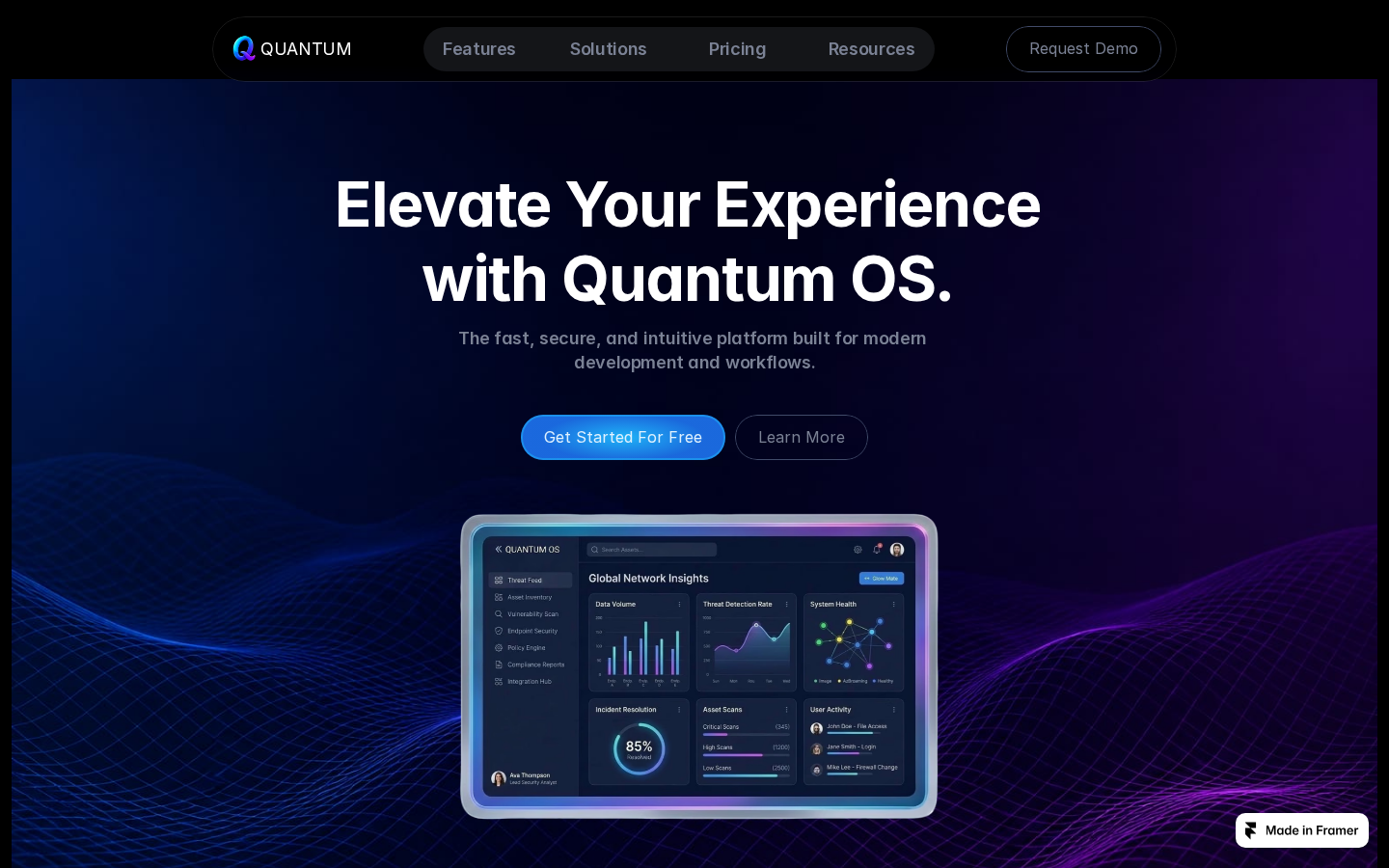 QuantumOS template preview