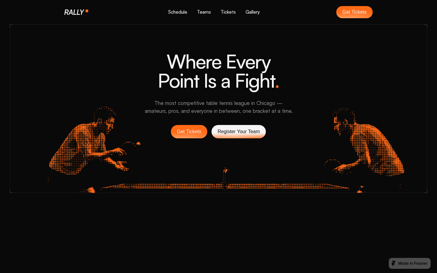 Rally — Table Tennis template preview
