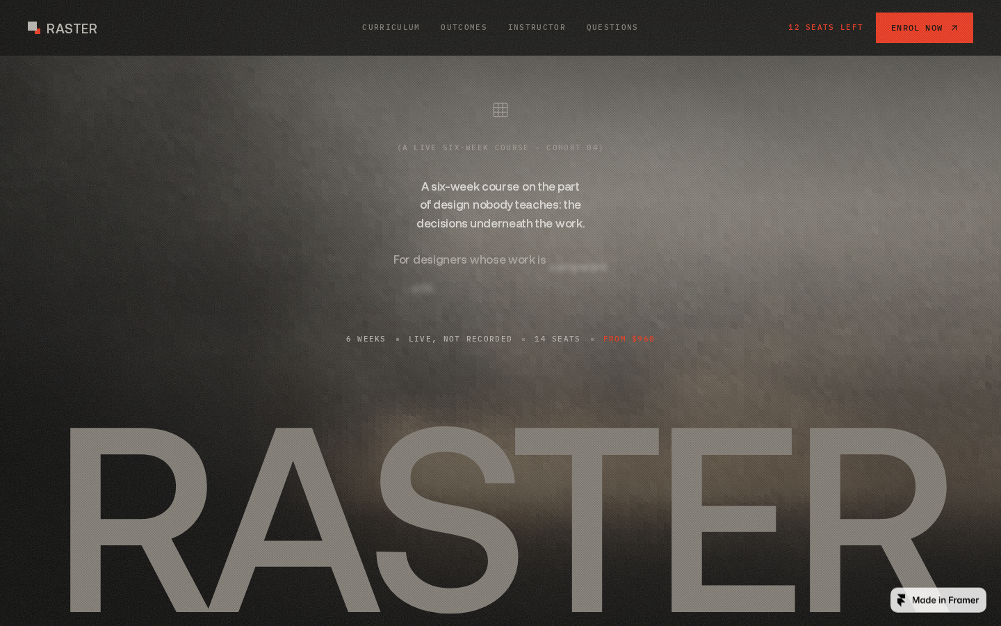 Raster Cohort template preview