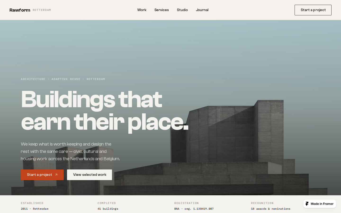 Rawform template preview