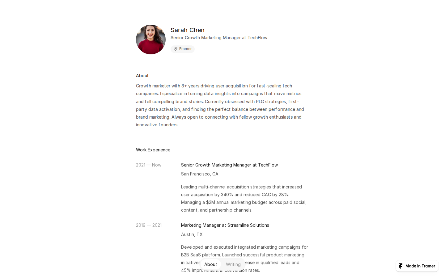 read.cv template preview