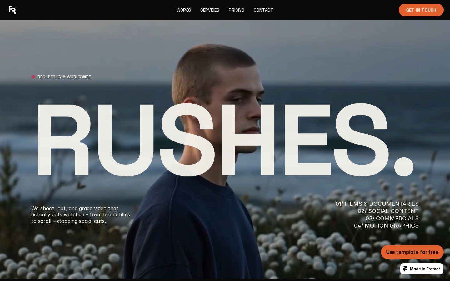 RUSHES. template preview