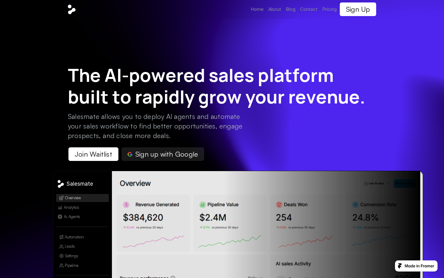 Salesmate template preview