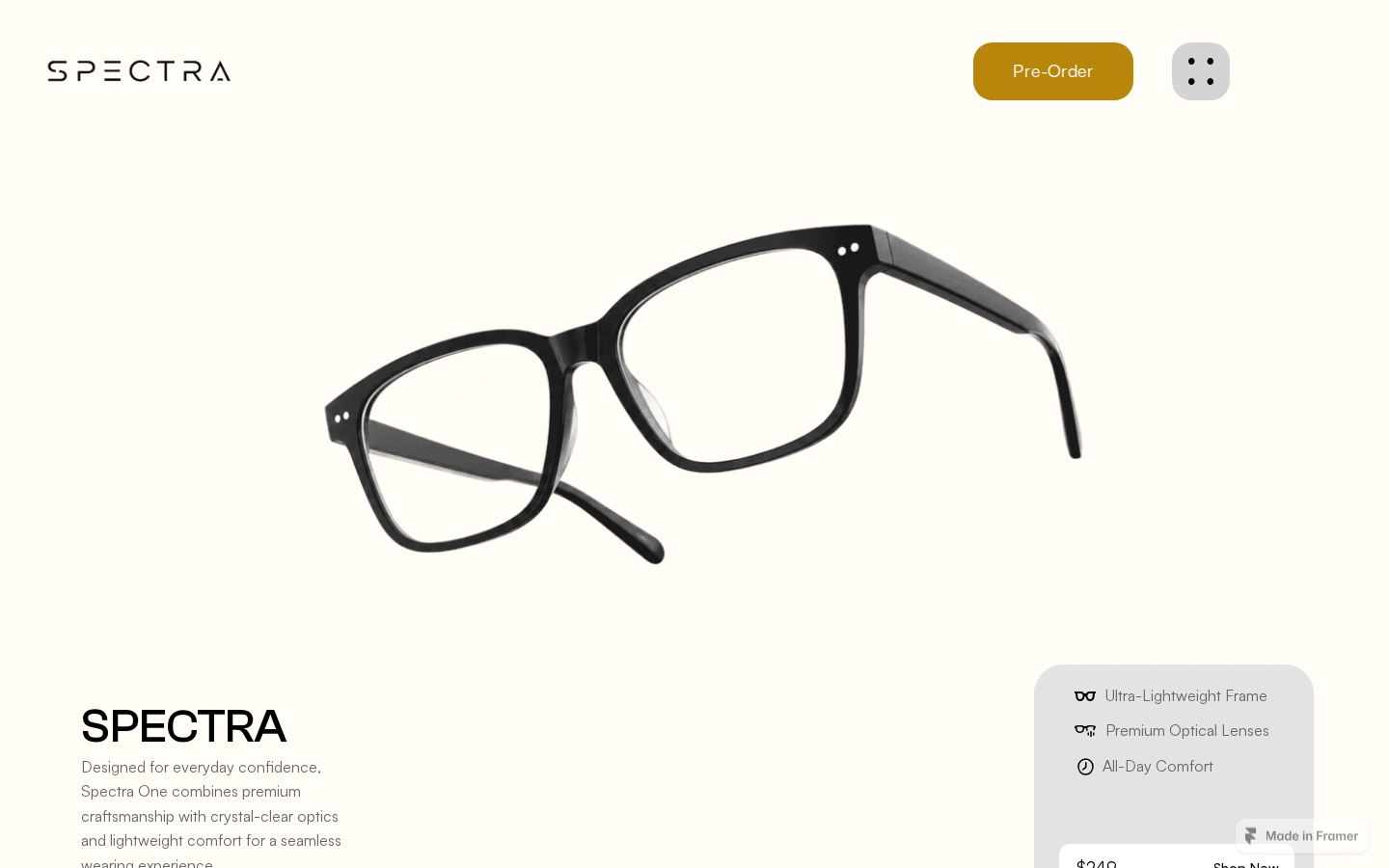 Spectra App template preview