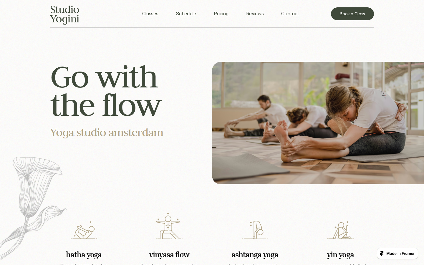 Studio Yogini Yoga template preview