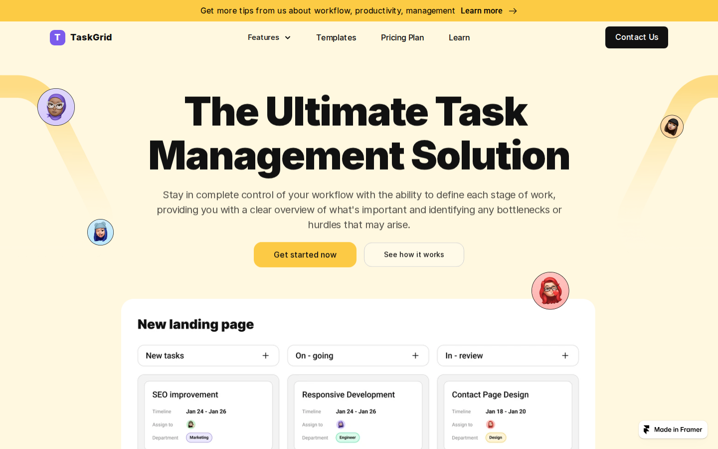 TaskGrid template preview
