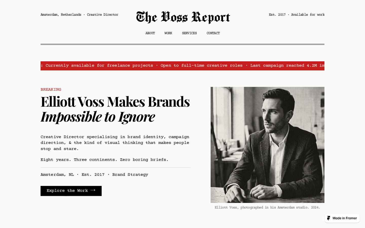 The Voss Report template preview