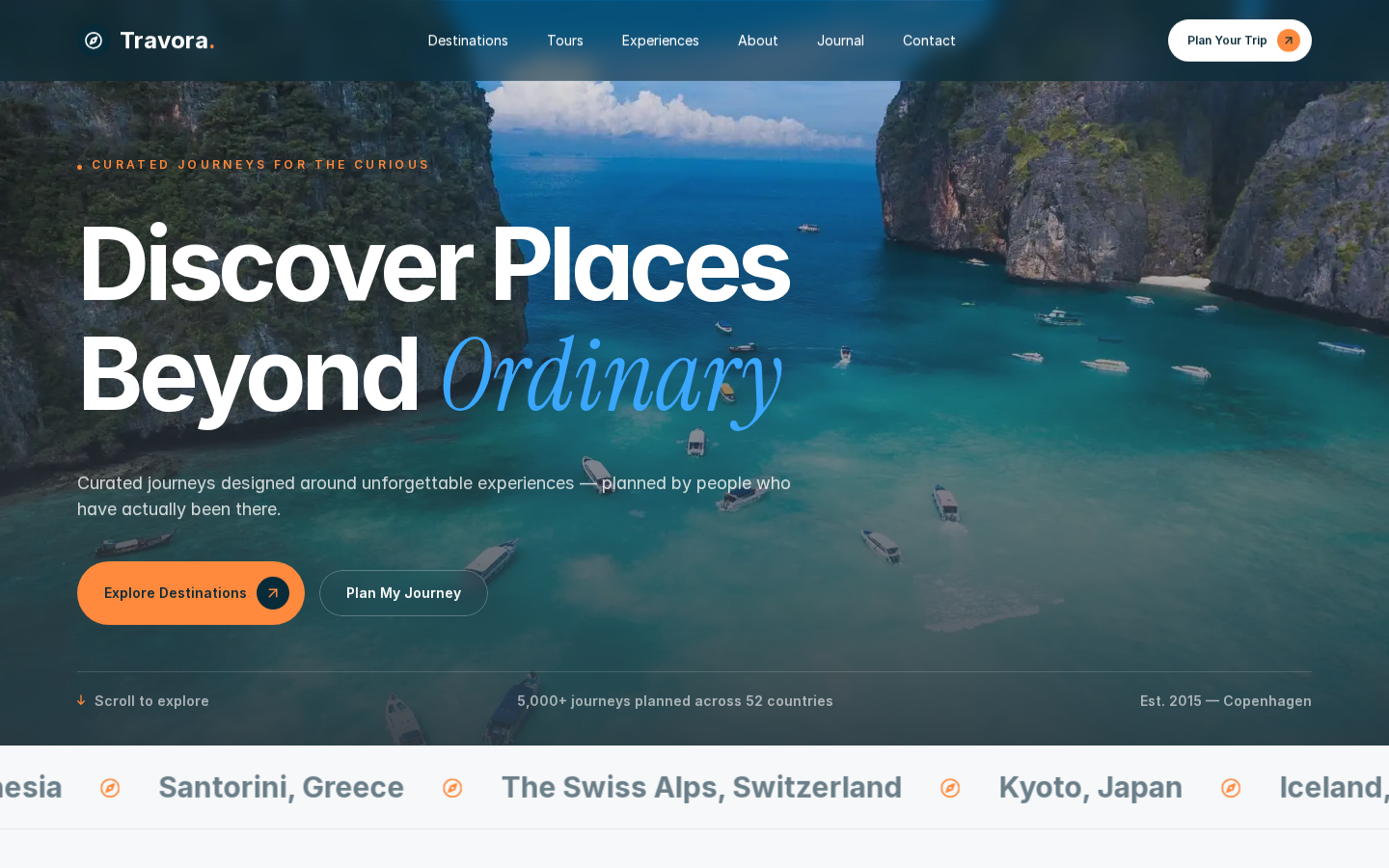 Travora template preview