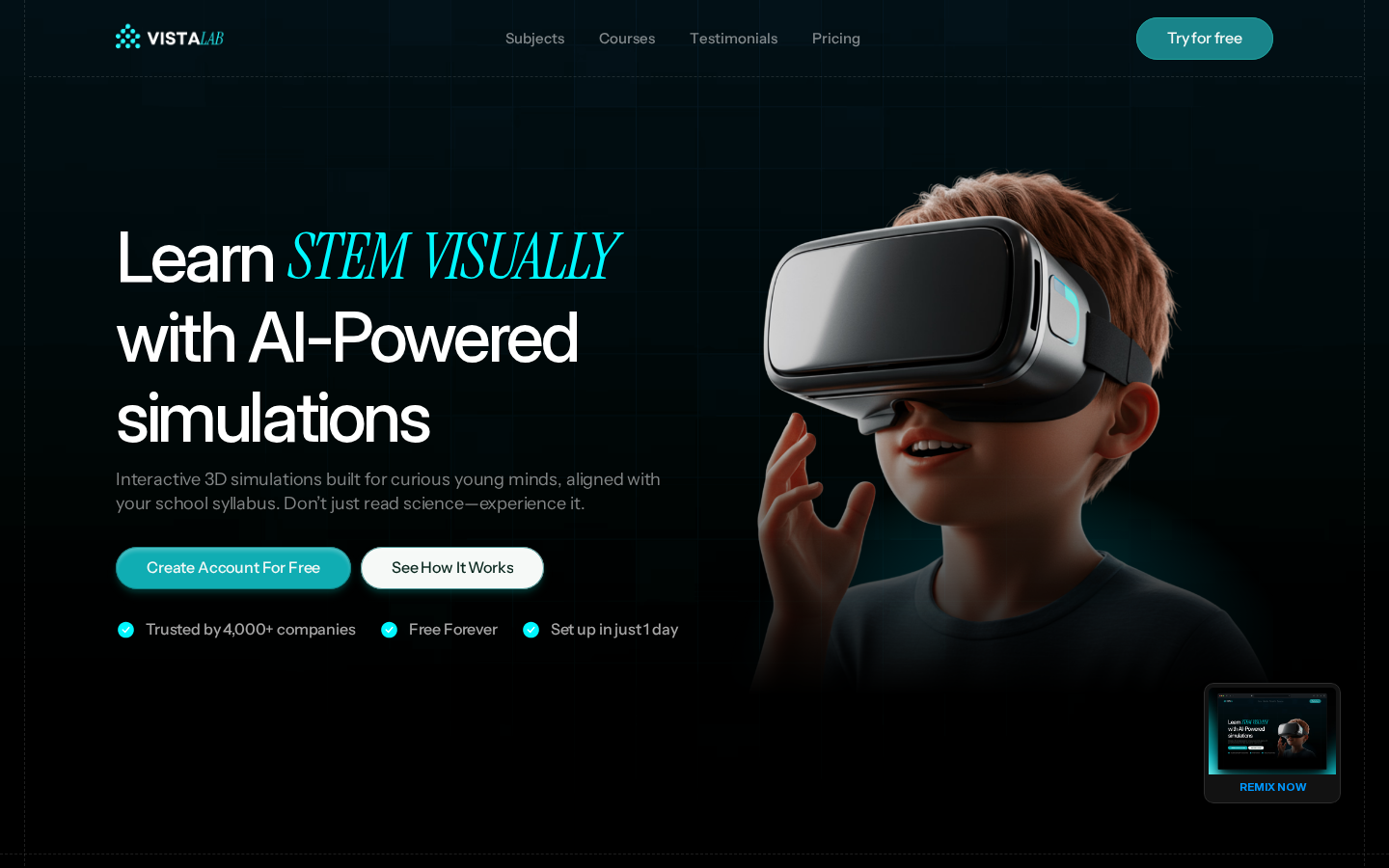 VistaLab template preview