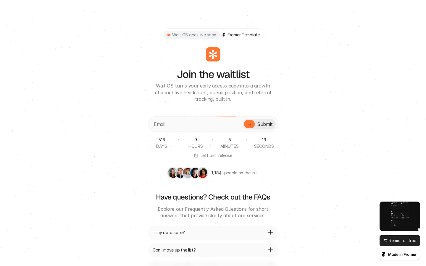 Wait OS template preview