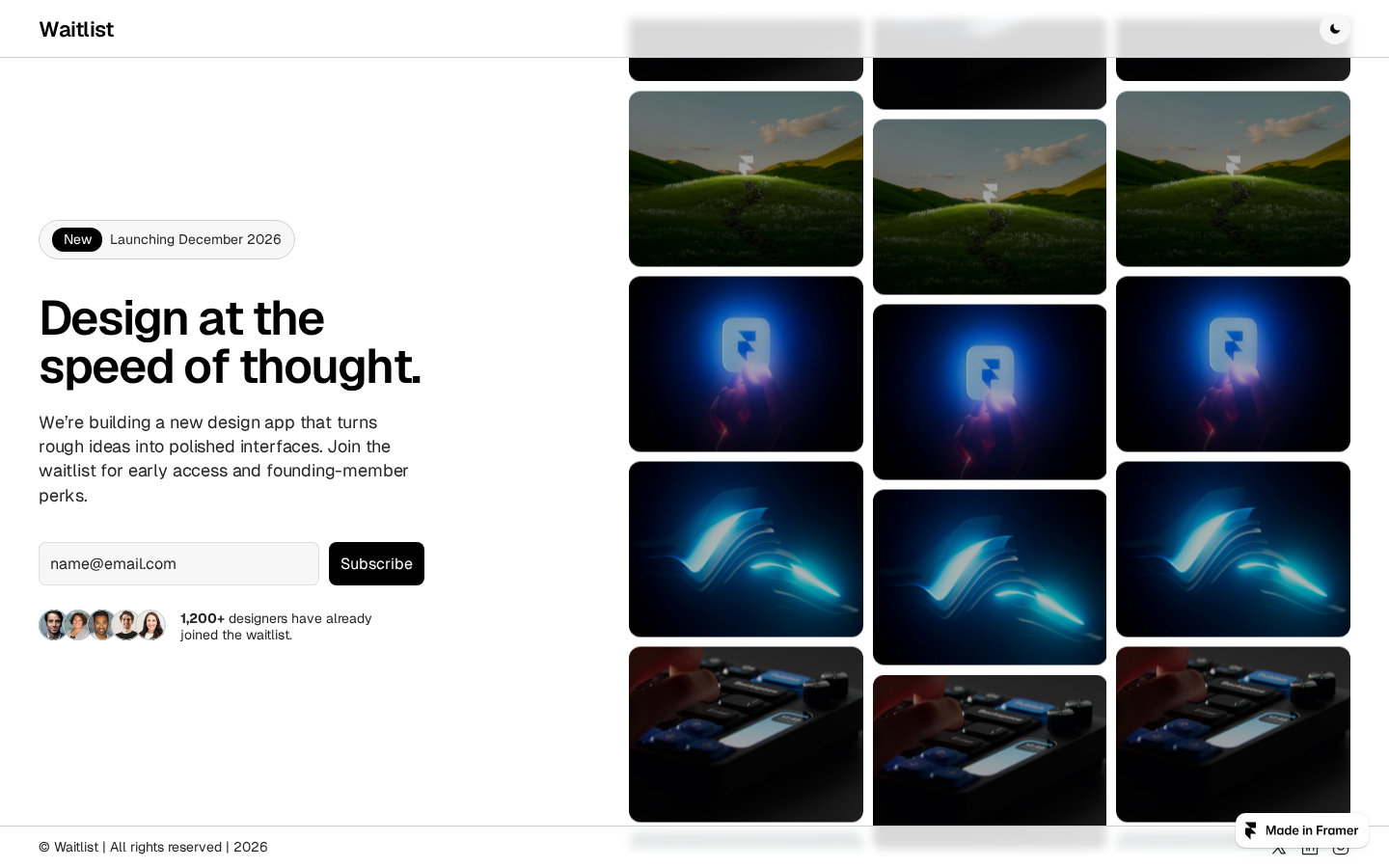 Waitlist Page template preview