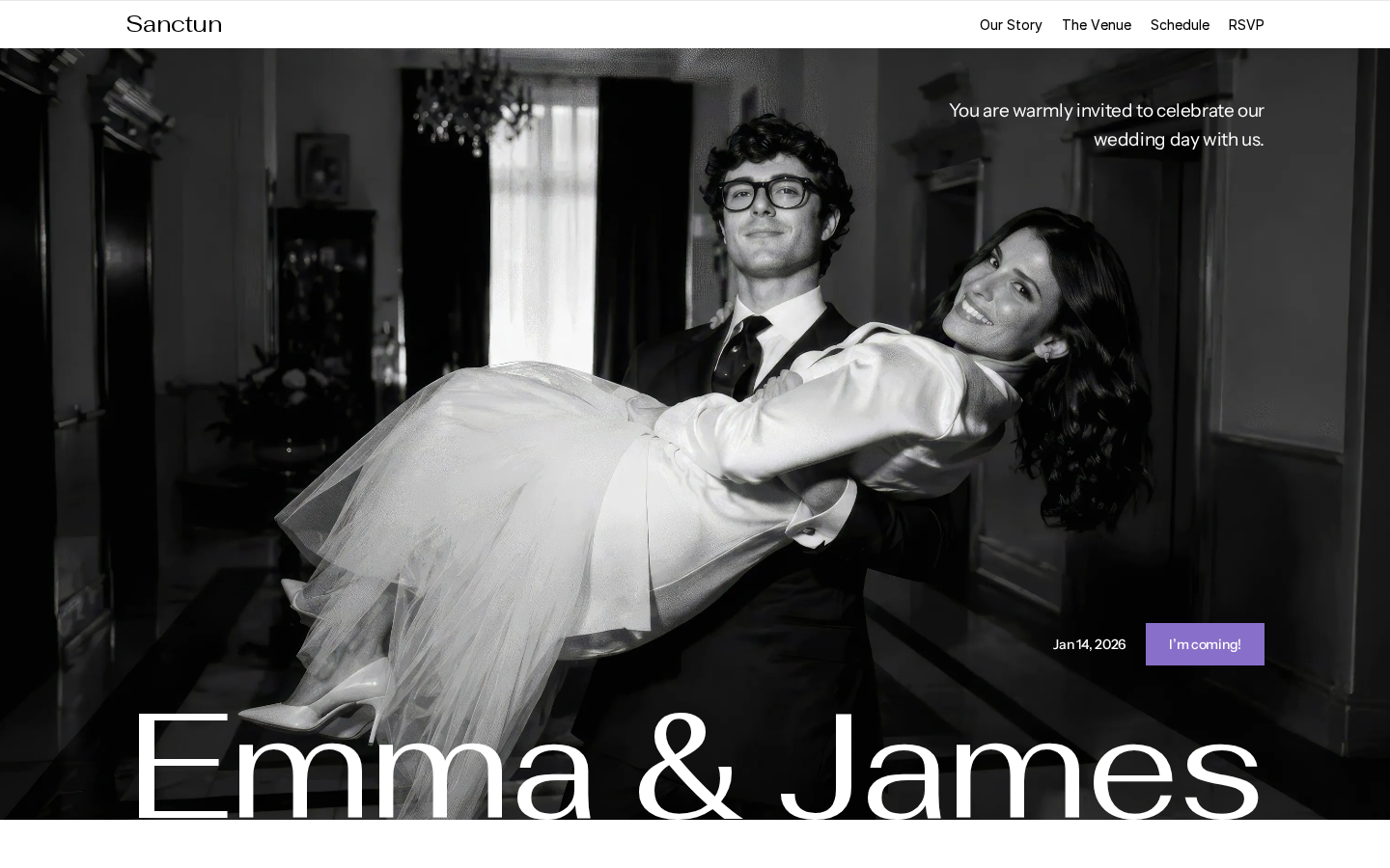 Weddings RSVP template preview