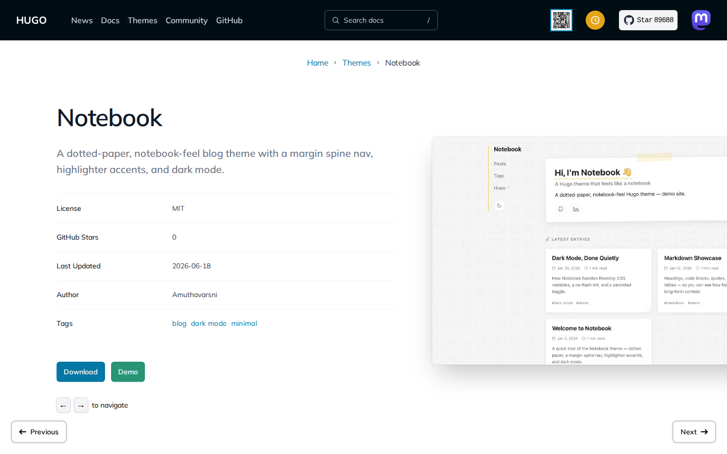 Notebook template preview