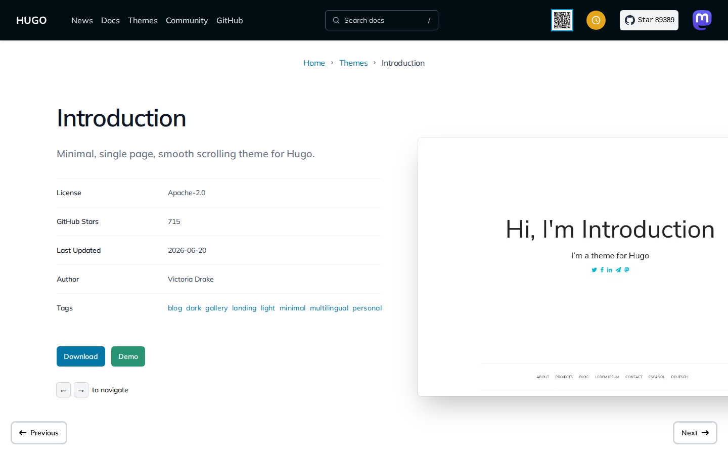 Introduction template preview