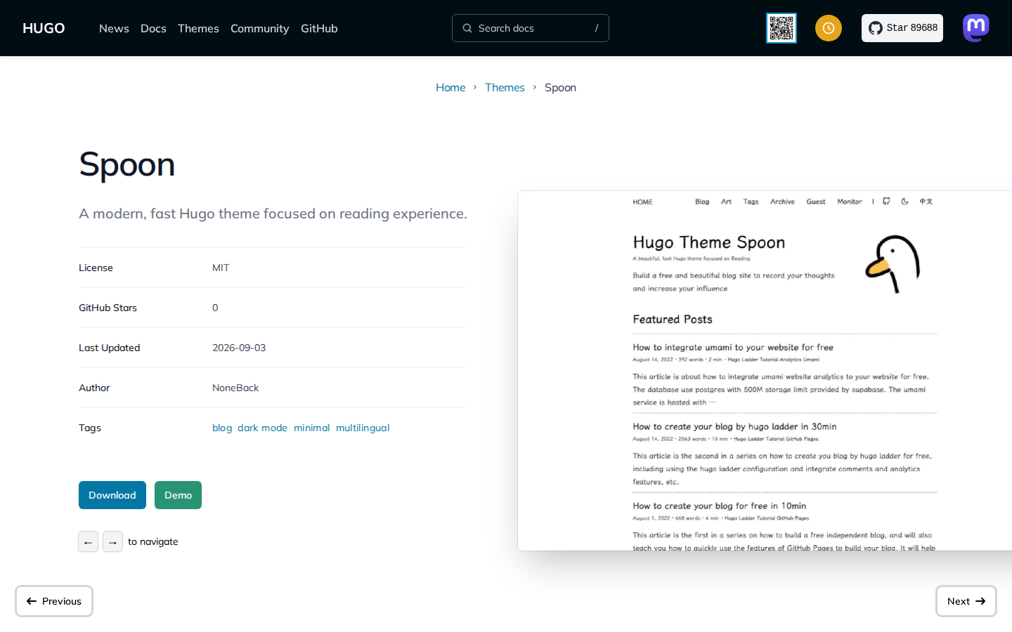Spoon template preview