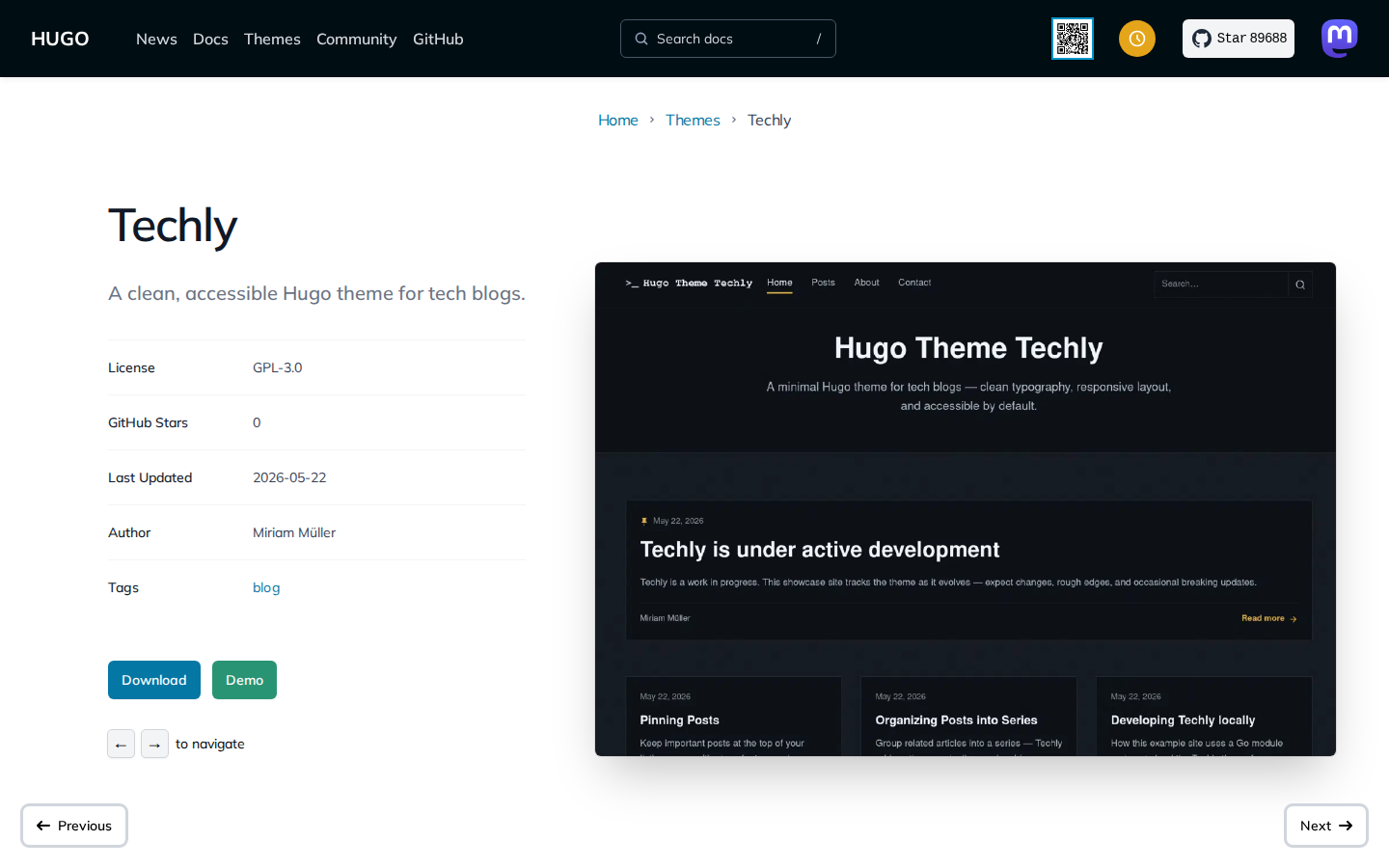 Techly template preview