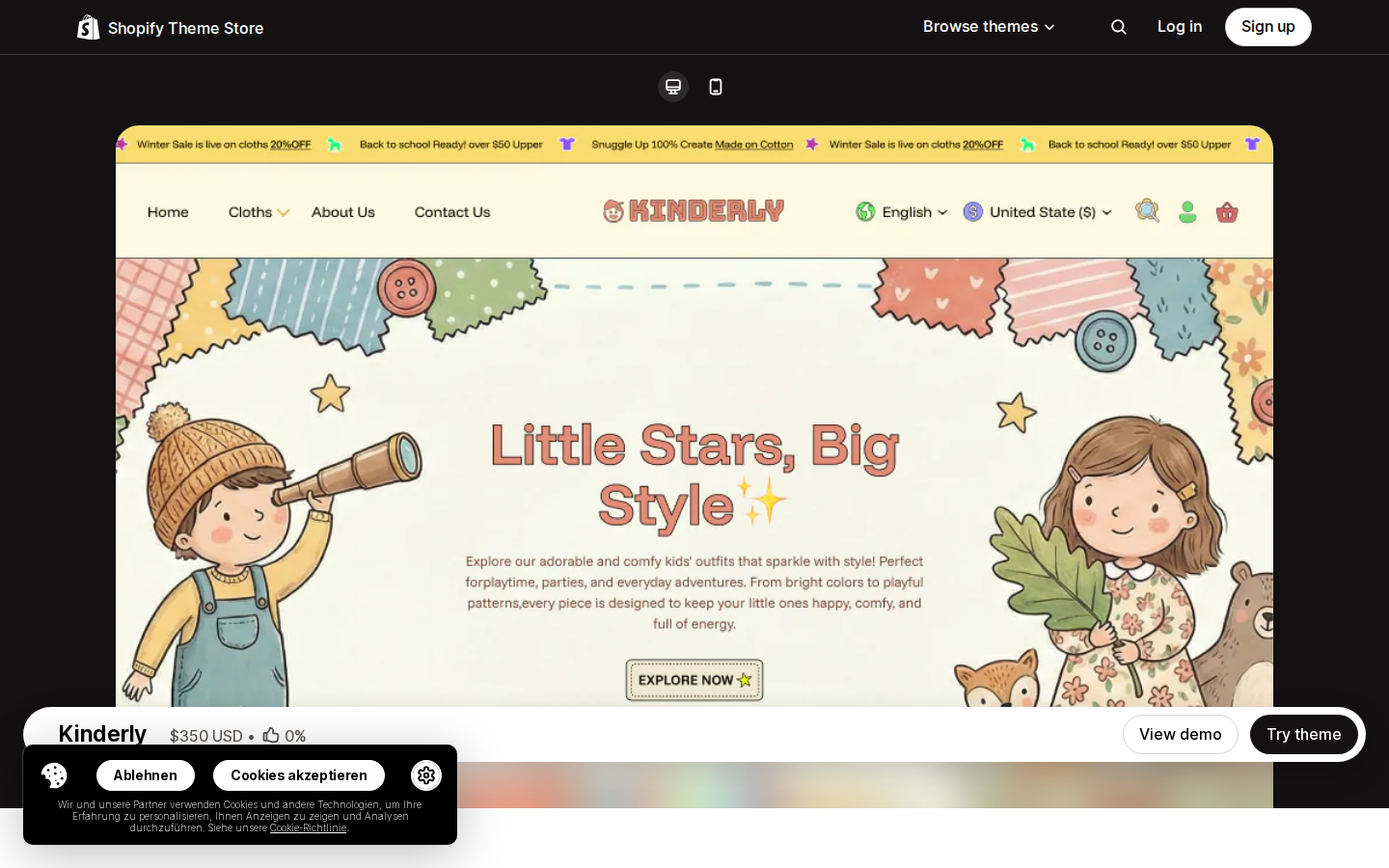 Kinderly template preview