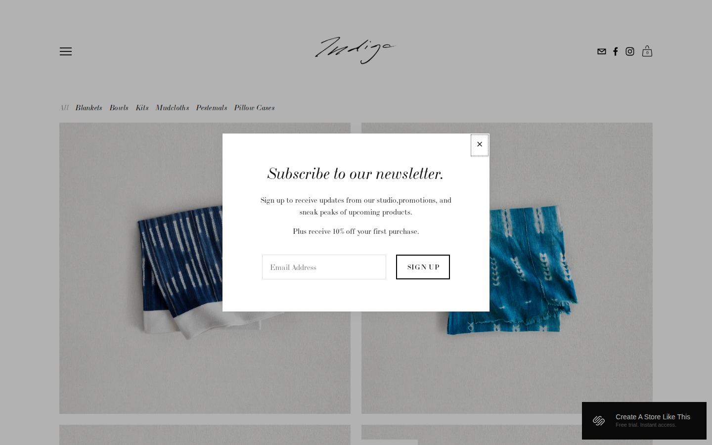 Indigo template preview