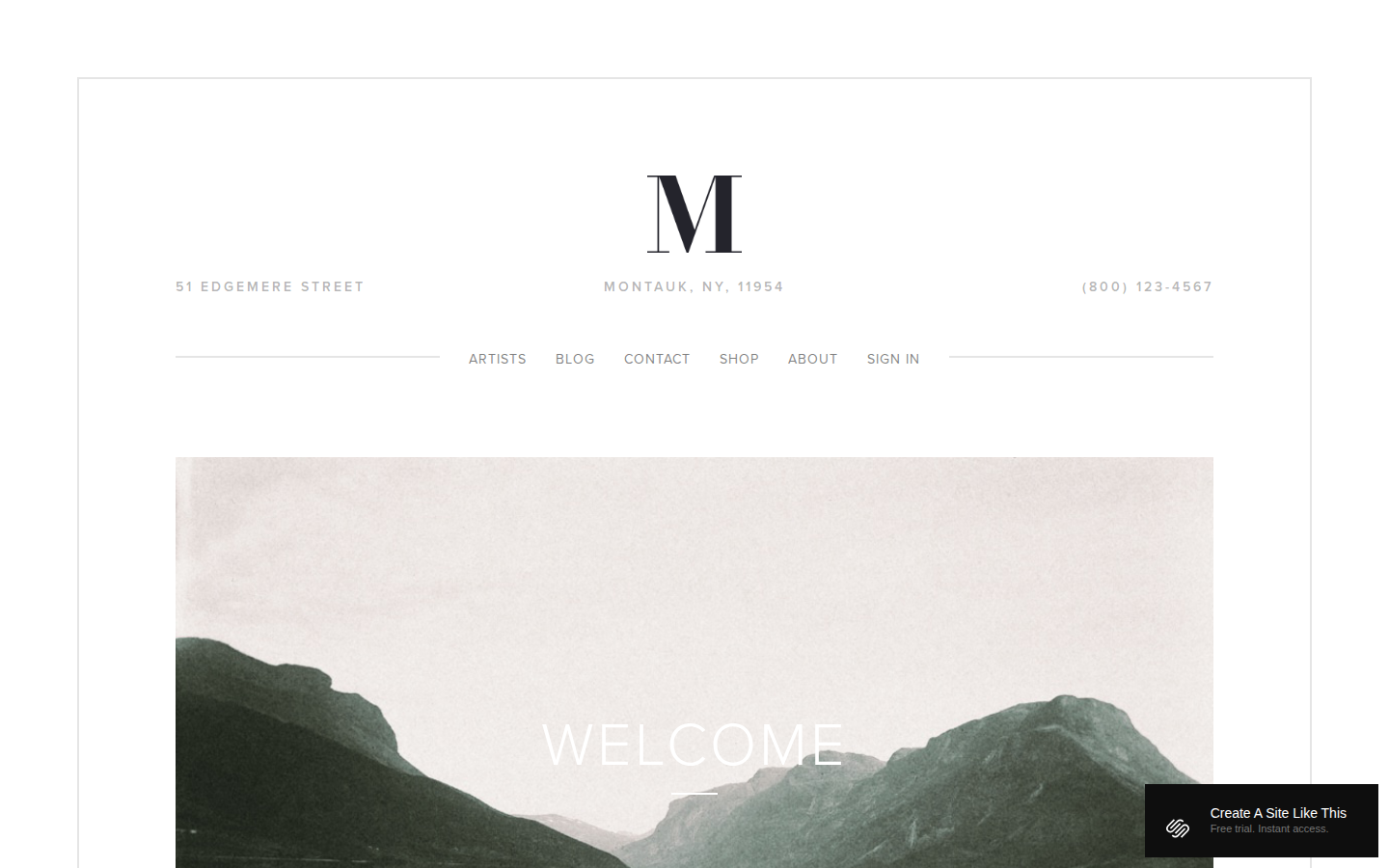 Montauk template preview