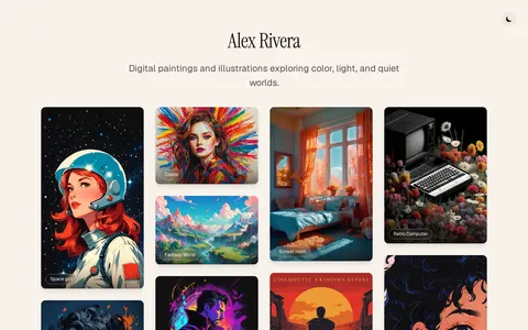Astro art portfolio template preview