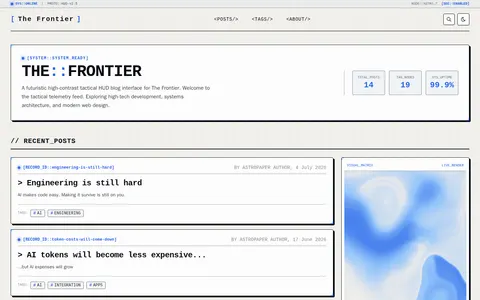 Astro Blog Template Cyberhud template preview
