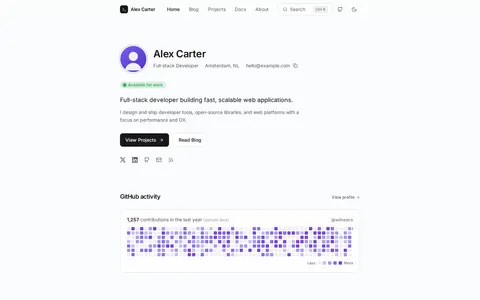 Astro Developer Theme template preview