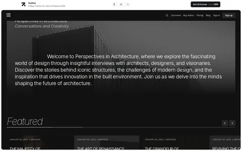 Author - Astro & EmDash CMS template preview