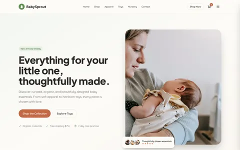 BabySprout — Baby & Kids E-commerce Storefront template preview