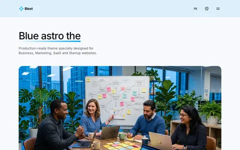 Blast · Blue astro theme template preview