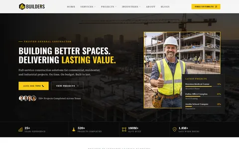 Builders - Construction Company Theme for Astro template preview