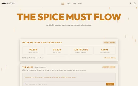 Dune Sci-Fi Astro Theme template preview
