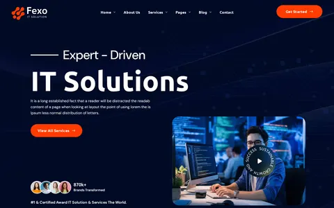 Fexo - IT Services Agency & Technology Astro Theme template preview