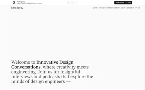 Hemingway - Astro & EmDash CMS template preview