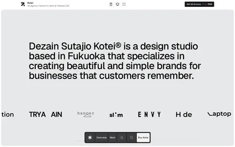 Kotei Astro + BCMS template preview